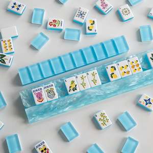 Lussuose Tessere Mahjong Americane in Acrilico con Design Limone, Arancia e Ramo d'Ulivo, 160 Pezzi, per Giochi da Tavolo - Product Image 6