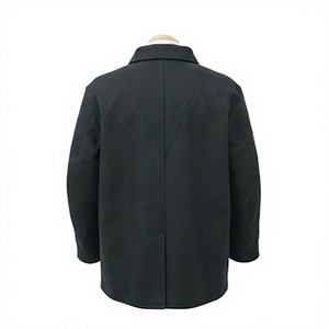 เสื้อโค้ททรง Sack Coat สีดำสำหรับผู้ชาย ทำจากผ้าขนสัตว์ 100% แบบกระดุมแถวเดียว สไตล์ย้อนยุคสำหรับกิจกรรมกลางแจ้ง - Product Image 3