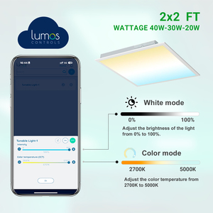 Smart App Control 2x2 LED Flat Panel 20-40W Wireless APP Control Office Recessed <strong>Drop</strong> <strong>Ceiling</strong> <strong>Light</strong> for Office &amp; Hotel - Product Image 5
