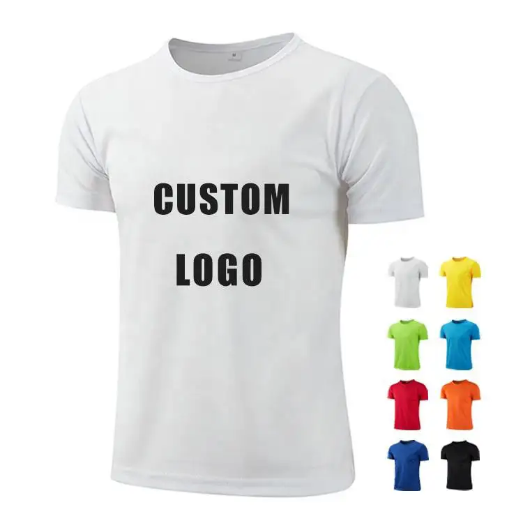 Camisetas de secagem rápida por atacado para homens, camiseta branca com logotipo personalizado, sob medida para promoções e eventos de negócios
