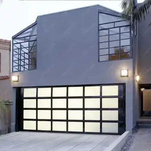 Sunnysky Fábrica Personalizado Luxo Design Moderno Alumínio Residente Garagem Portas Fácil Elevador Isolado Da Indústria De Vidro Porta Da Garagem