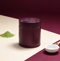 Boîte à thé matcha à double couvercle avec gaufrage personnalisé, en fer blanc de qualité alimentaire, cylindrique, scellée, emballage universel en métal pour thé