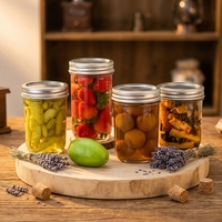 Vente en gros de pots en verre Mason de 250 ml avec couvercle, pots de conserve de 8 oz avec couvercles hermétiques en verre pour confiture, bonbons, lait