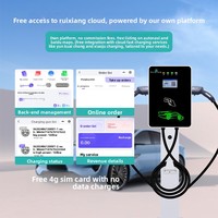 Nouvelle borne de recharge AC commerciale double port 14 kW 220 V 32 A GBT 18487 GBT20234 pour véhicules électriques universels Vert Blanc