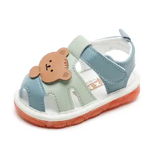 0-2 Years Old Toddler Walking Sound Shoes Baby Squeaky Summer Sandals 2024