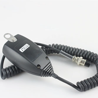 Microphone à condensateur électret portatif EMS-53 avec interrupteur de verrouillage et câble spiralé en TPU pour radio mobile bidirectionnelle Alinco