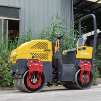 Mini-compacteur routier vibrant à double tambour avec moteur diesel, marque HT, pour la construction en asphalte