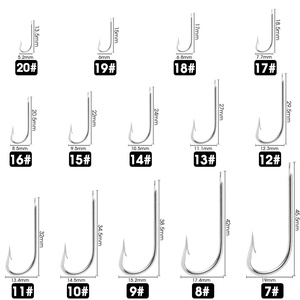 Hameçons simples <span class=keywords><strong>Chinu</strong></span> argentés 4X résistants en acier à haute teneur en carbone, à pointe évasée décalée, anti-corrosion pour la pêche en eau salée au bar, à la truite et à la carpe - Product Image 2