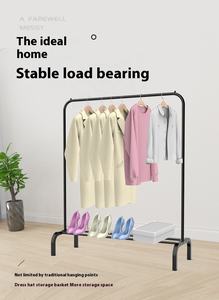 Fabricante de China, Perchero de Pipa de hierro móvil Simple, soporte para colgar ropa con ruedas - Product Image 4