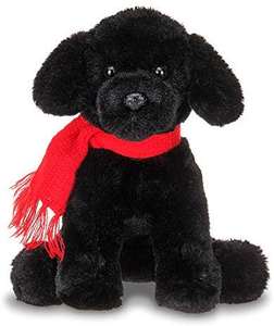 Boneka Anjing Teddy Hitam Malaikat Sampel Gratis, Boneka Anjing Hitam Isi Dakron Laris Grosir dengan Syal Merah, Boneka Anjing Hitam - Product Image 1