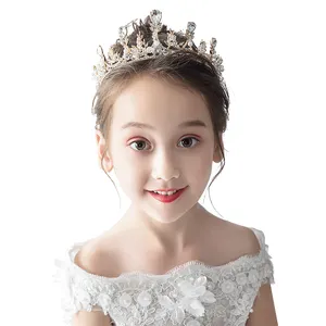 Prinzessin Mädchen Tiara Clear Zirkonia Stirnband Goldenes Haar Schmuck Krone Zirkon Haarband Festzug Prom Kopfschmuck Geschenke