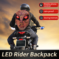 Precio de fábrica personalizado LED Scooter bolsa Rider luz ojo pantalla mochila estudiante Scooter impermeable casco bolsa motocicleta mochila