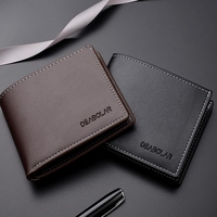 Nouveau portefeuille court vintage en cuir PU pour homme, porte-monnaie et cartes de crédit, sac à monnaie pour homme