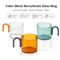 Gobelet en verre borosilicate haute résistance 300 ml, résistant à la chaleur, avec couvercle en bambou pour café glacé, thé et jus