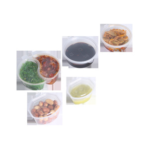 Contenant à sauce jetable rond en plastique PP, gobelet à condiments à emporter avec couvercle intégré, compatible micro-ondes, qualité alimentaire - Product Image 4
