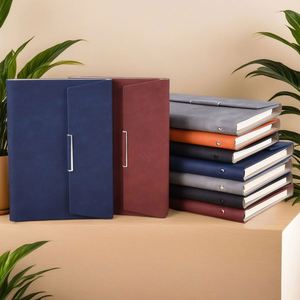 High Quality A5 PU Leather Hardcover <b>Notebook</b> 6 Ring <b>Binder</b> Daily Weekly Planner with PVC & Paper Pages Personalized Gift Idea - Product Image 2