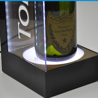 Présentoir lumineux LED pour bouteilles, support en acrylique illuminé pour bouteilles de vin et de spiritueux, idéal pour les bars et la vente au détail