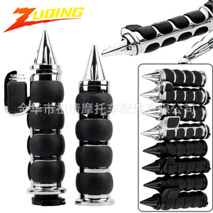 Puños de manillar de motocicleta Zuqing, empuñadura de acelerador puntiaguda de aleación de zinc, cromo negro para Harley Cruiser estilo retro - Product Image 2