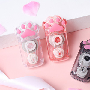 เทปแก้ไขแบบใสลายอุ้งเท้าแมวน่ารัก GF Portable ขนาด 5 มม. ยาว 6 ม. พร้อมกลิตเตอร์วิบวับ สำหรับอุปกรณ์สำนักงานและโรงเรียน - Product Image 3