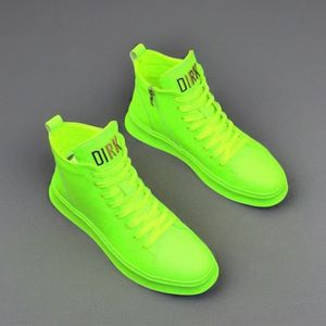 Trendy Men High <b>Top</b> Sneakers Korean Style Casual Board Shoes Height Increasing - Product Image 3