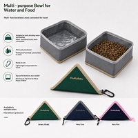 Bol de voyage pour chien et chat, écologique, élégant, solide, portable, pliable, léger (80g), anti-fuite, avec boucle de suspension