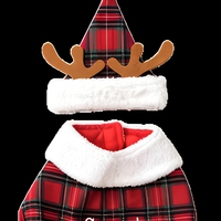Manteau de Noël pour animaux de compagnie avec chapeau, vêtements pour chien, vêtements à carreaux pour chiots, pour petits animaux