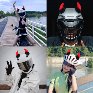 Kích Thước Miễn Phí Red Devil Sừng Cho Trẻ Em Trượt Tuyết Xe Máy & Xe Đạp Phụ Kiện Điều Kiện Mới Xe Máy Mũ Bảo Hiểm Sừng Giáng Sinh Halloween - Product Image 3