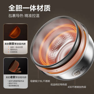 หม้อหุงข้าวมีเดีย 6 ลิตร หม้อในสแตนเลส ระบบทำความร้อน 3D IH หน้าจอสัมผัสอัจฉริยะ หม้อหุงข้าวไฟฟ้าอเนกประสงค์ - Product Image 5