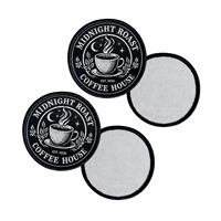 Écusson brodé haute densité personnalisé, badge logo café artisanal avec support thermocollant, étiquette cousue lavable AWELLS