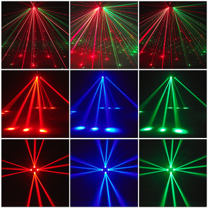 4-cánh tay tàu chiến di chuyển đầu ánh sáng với chùm tia laser cầu vồng hiệu ứng DMX điều khiển bằng giọng nói cho sân khấu Disco Party Wedding DJ chiếu sáng - Product Image 3