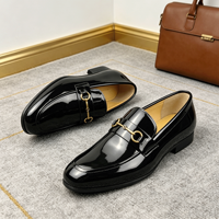 Luxuriöse Herren-Penny-Loafer aus Hochglanz-Lackleder, Slip-On Hochzeitsschuhe, Leichte Business-Casual Atmungsaktive Komfortschuhe