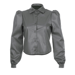 OEM 2020 Nouveautés femme Vêtements En Cuir Élégant Bouffée Manches Longues Été mode Dames Bureau Chemises <span class=keywords><strong>Chemisier</strong></span> - Product Image 6