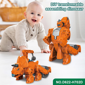 <span class=keywords><strong>Robot</strong></span> transformador para niños, juguete de dinosaurio en forma de Animal, <span class=keywords><strong>Robot</strong></span> DIY de montaje, juguetes transformables manuales para niños, venta al por mayor - Product Image 2