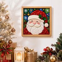 Kit de peinture sur tissu sans couture DIY pour Noël, kit d'artisanat en tissu de qualité supérieure sur le thème du Père Noël pour la décoration de la maison et les cadeaux de fêtes