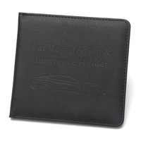 Cartera de moda de PU con textura de lichi, tarjetero multifuncional, porta documentos de coche de tamaño corto para permiso de conducir y documentos del vehículo.