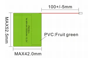 Prezzo di fabbrica uso industriale 13.2v nimh batteria ricaricabile pacco batteria aa1500mAh 11 celle