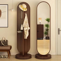 Modern Design Wooden Oval Dressing Mirror Top Ranking Rotating Floor Standing Vanity Mirror