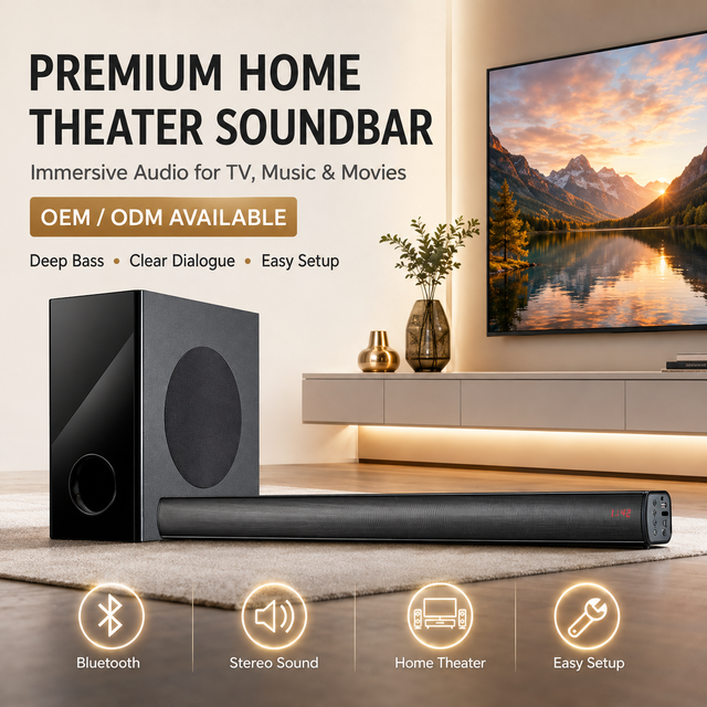 2.1 Channel Home Theatre Speaker Audio High End TV 3D Surround Big Bass USB Blue Tooth Soundbar With Woofer