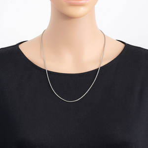 PB063 clásico 2mm plata oro Color perla cadena nueva moda collar de acero inoxidable para fiestas forma geométrica - Product Image 5