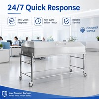 Chariot mortuaire Roundfin RD-801S en tôle pour morgue et funérailles