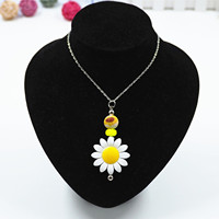 Vente en gros de colliers à breloques en perles faites à la main en 3 couleurs, accessoires de bijoux pour femmes, pendentif DIY, perles métalliques