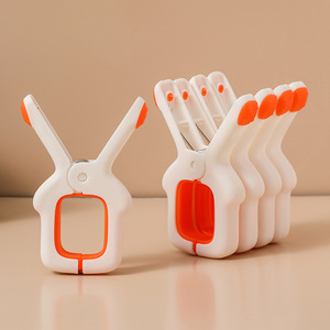 Clothes Pins White Orange Rectangle Windproof Soft Rubber Clothes Hangers Trouser Hangers Tie Hangers Laundry Room Use - Product Image 1