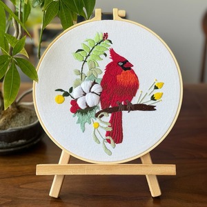 Cardinal suspendu peinture broderie à la main bricolage matériel paquet fleurs, oiseaux, animaux tissu <span class=keywords><strong>point</strong></span> <span class=keywords><strong>de</strong></span> <span class=keywords><strong>croix</strong></span> - Product Image 4