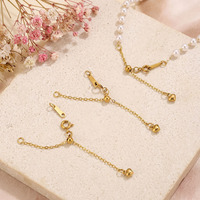 En gros, fermoirs et accessoires de bijouterie en or 18 carats PVD pour colliers, bracelets, chaînes de cheville, avec chaîne d'extension réglable