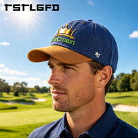 Gorra de golf estructurada de 6 paneles con logo personalizado, venta al por mayor, gorra retro de algodón lavado con visera de gamuza, frente rígido premium, fabricante