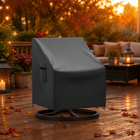 Housse de protection pour patio et jardin, imperméable, résistante, en tissu Oxford 600D, résistante aux UV, au vent, à la poussière et à la neige, avec cordon de serrage pour fauteuil