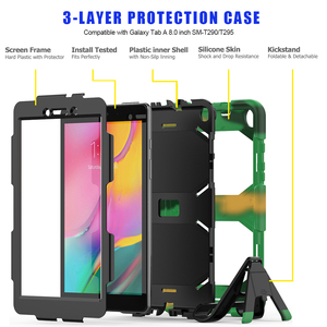 Funda protectora de silicona para <span class=keywords><strong>Samsung</strong></span> <span class=keywords><strong>Galaxy</strong></span> <span class=keywords><strong>Tab</strong></span> <span class=keywords><strong>A</strong></span> <span class=keywords><strong>8</strong></span>,0 <span class=keywords><strong>2019</strong></span> T290 T295 incorporada, soporte extraíble y protector de pantalla - Product Image 3
