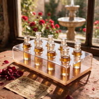 Présentoir de Comptoir Personnalisé en Acrylique Transparent à 8 Compartiments pour Mini Bouteilles d'Alcool, Échantillons de Parfum, Organisateur Vide