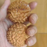 Artisanat Spiky Boule d'exercice de massage en bois Outil de thérapie des mains portable pour le soulagement du Stress et la récupération musculaire Cadeau artisanal