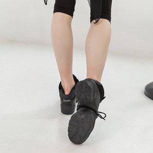 Zapatos <span class=keywords><strong>de</strong></span> baile modernos franceses para mujer, zapatos <span class=keywords><strong>de</strong></span> baile deportivos <span class=keywords><strong>de</strong></span> cuero con suela blanda para jazz, zapatos <span class=keywords><strong>de</strong></span> baile cuadrados con suela dividida - Product Image 5